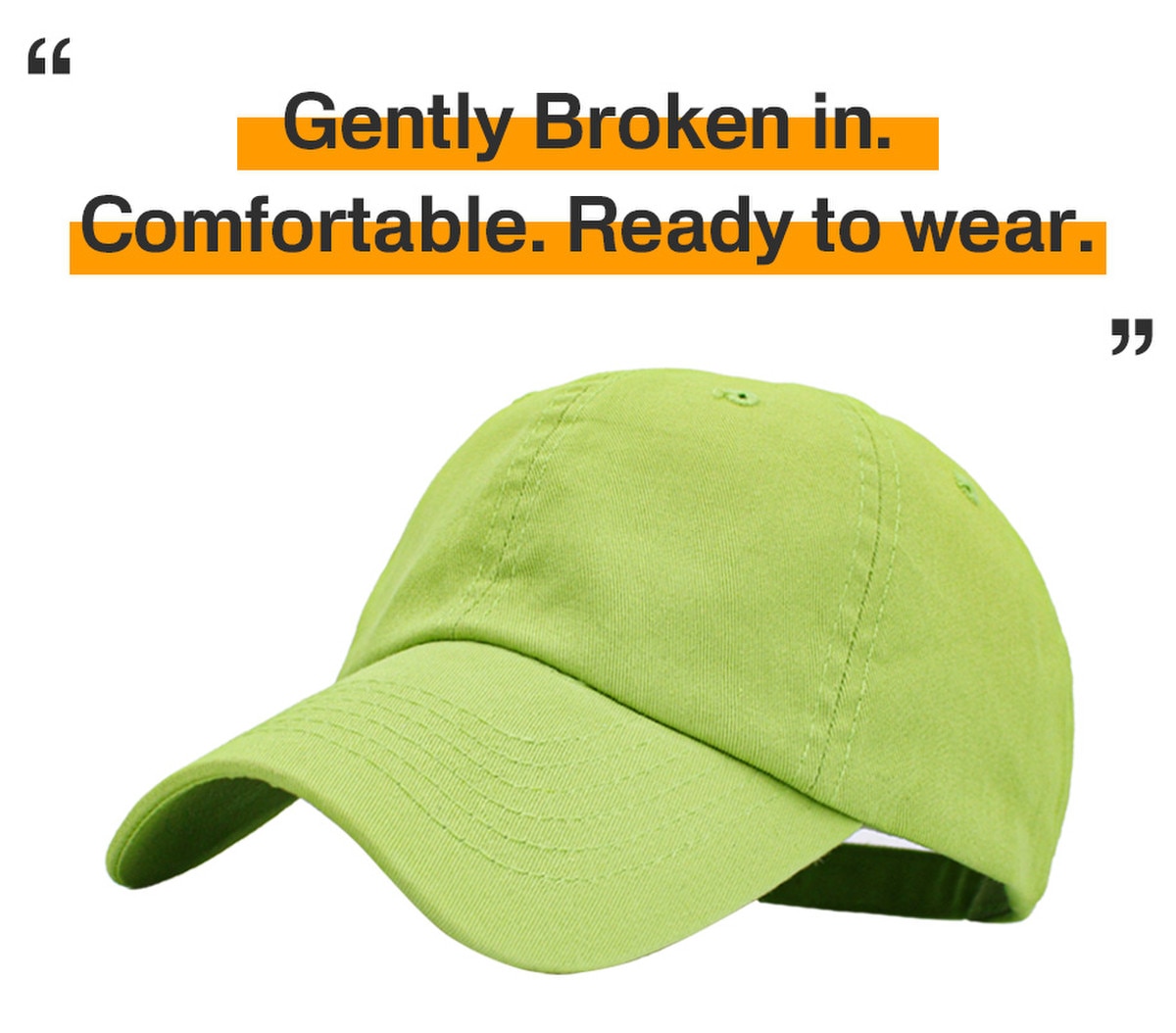 Spring Green Low Profile Baseball Caps Front Side View